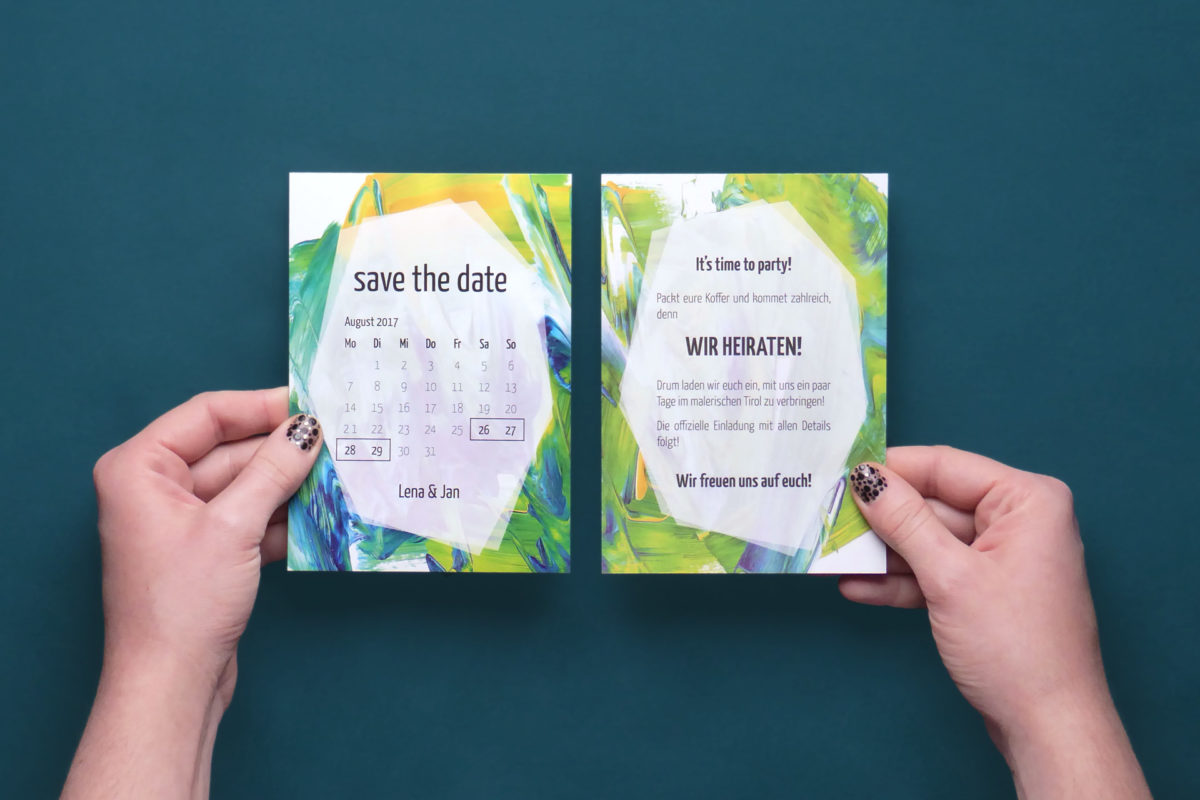 L&J, Save the Date, print